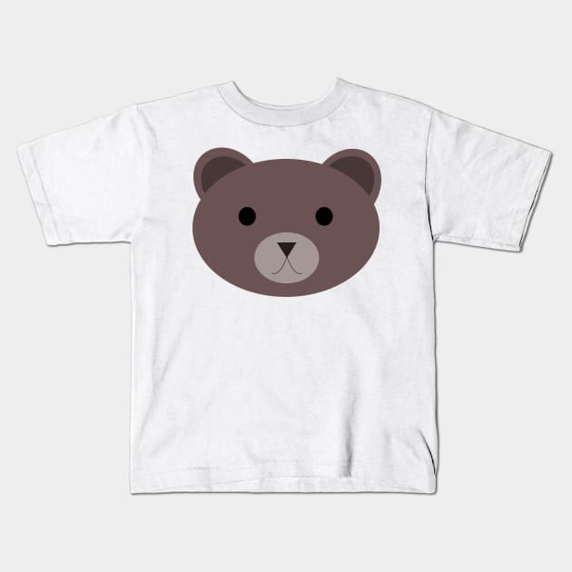 Cute bear face. Kids T-Shirt by LeonLedesma